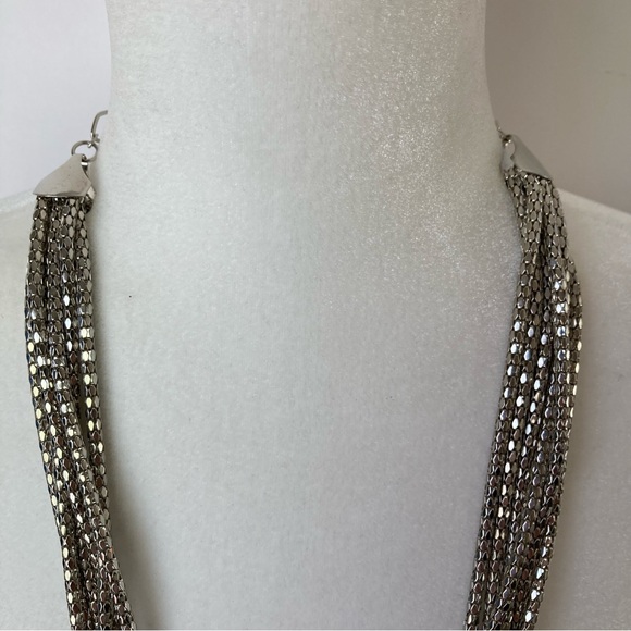 Chico’s Six Strand Multi Layered Silver Tone Necklace - Picture 10 of 11